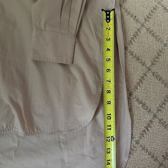 Zara Tan Oversized cotton Poplin button down Shirt Tunic Dress NWOT S - Picture 12 of 15
